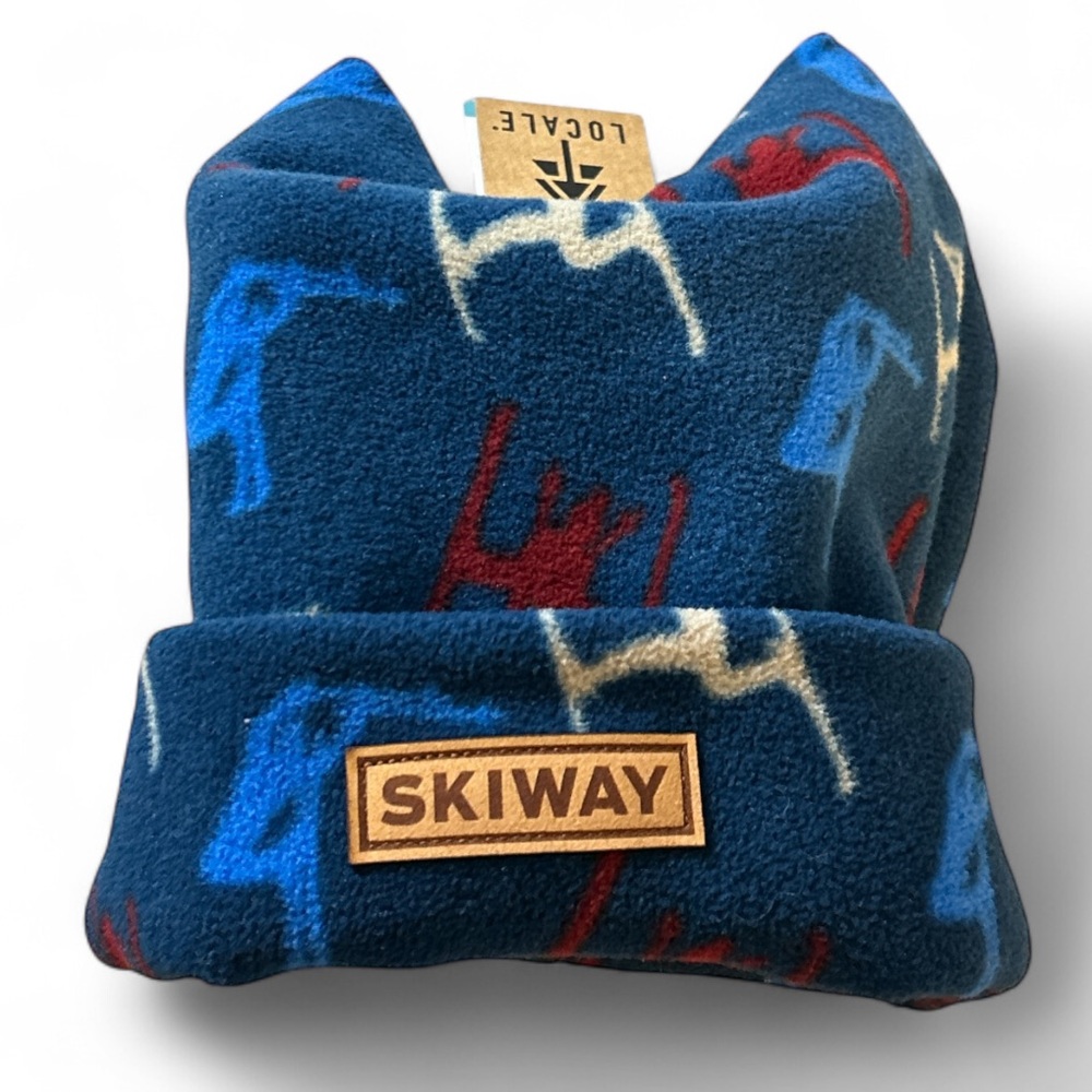 NWT LOCALE Youth 2 Point Navy Ski Print Bennie Vintage Inspired